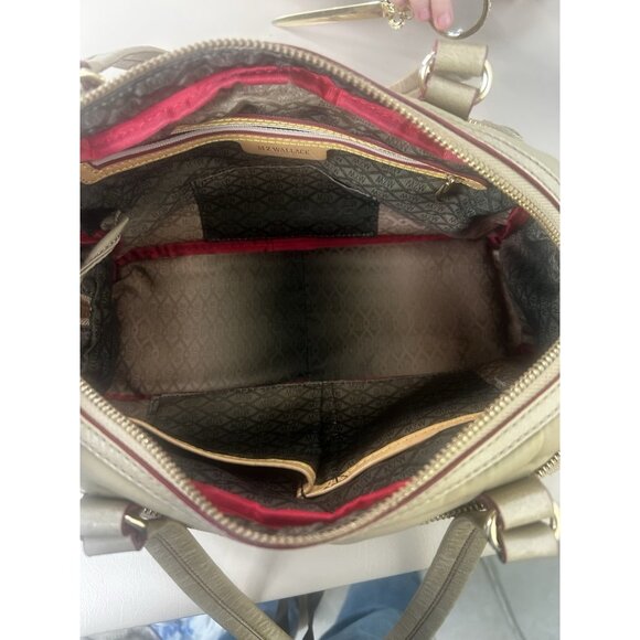 MZ Wallace Bedford Nylon Leather Beige Tan Jane Shoulder Bag - Picture 10 of 16